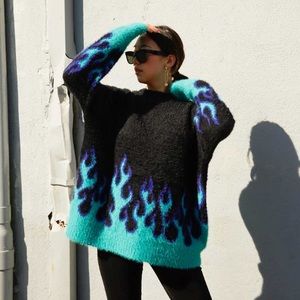 Adika blue flame oversized trendy sweater